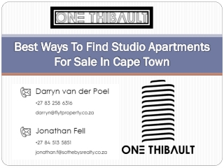 Best Ways to Find Studio Apartments for Sale In Cape Town