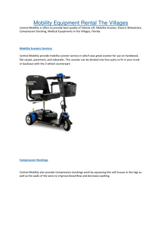 Mobility Equipment Rental The Villages