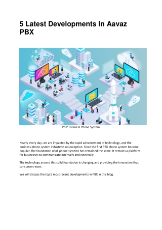 5 Latest Developments In Aavaz PBX