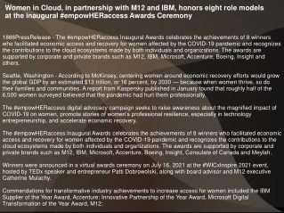 Women in Cloud, in partnership with M12 and IBM, honors eight role models at the