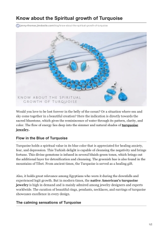 Know about the Spiritual growth of Turquoise