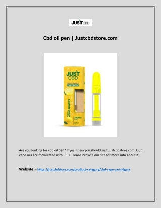 Cbd oil pen | Justcbdstore.com