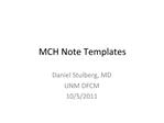 MCH Note Templates