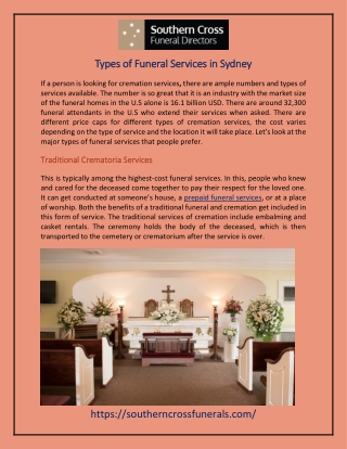 Types of Funeral Services in Sydney