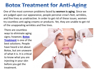 Botox Treatment for Anti-Aging