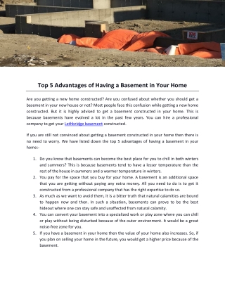 Top 5 Advantages of Having a Basement in Your Home