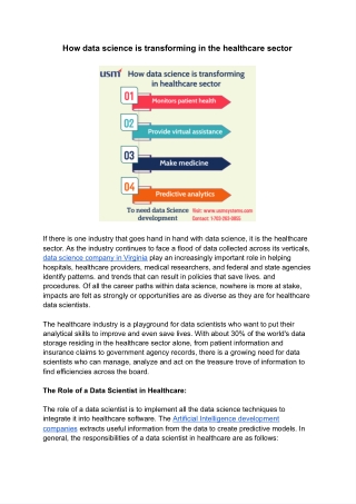 How data science is transforming in healthcare sector