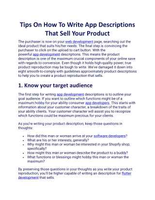 Tips On How To Write App Descriptions That Sell Your Product