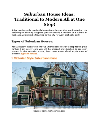 Suburban House Ideas Traditional to Modern All at One Stop!
