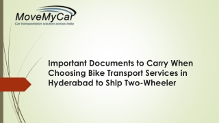 We Provide The Best Bike Transport Services in Hyderabad