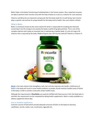 What are the Benefits of Biotin Supplements