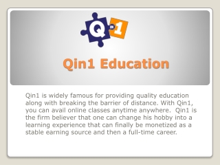 Learn Coding Skills Online through qin1 education