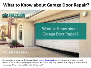 What to Know about Garage Door Repair