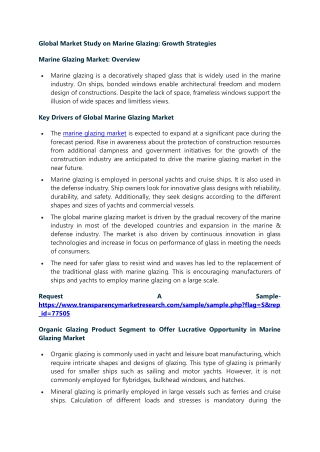 Global Market Study on Marine Glazing: Growth Strategies