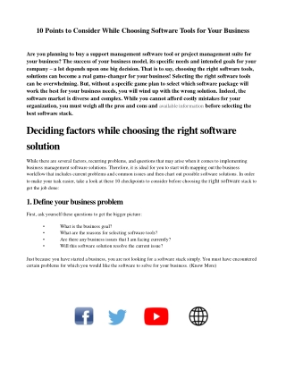 Blog-10 Points to Consider While Choosing Software Tools for Your Business-ngdesk.com