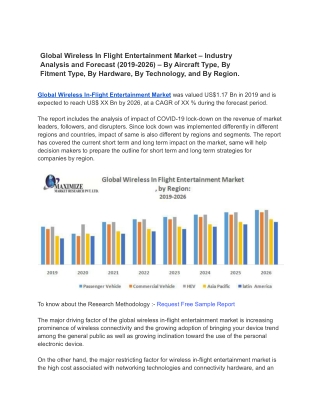 Global Wireless In Flight Entertainment Market