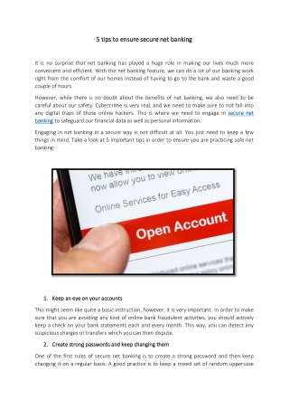 5 tips to ensure safe net banking
