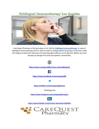 Sublingual Immunotherapy Los Angeles