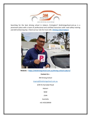 Driving school Auburn 3mdrivingschool.com.au