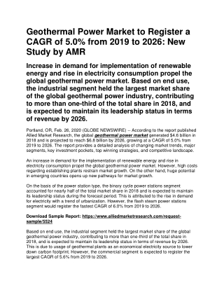 Geothermal Power Market