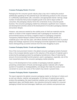 Consumer Packaging Market