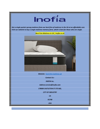 Best Firm Mattress in Uk  Inofia.co.uk