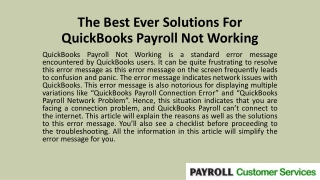The Best Ever Solutions For QuickBooks Payroll Not Working