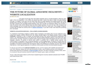 THE FUTURE OF GLOBAL LINGUISTIC INCLUSIVITY – WEBSITE LOCALIZATION