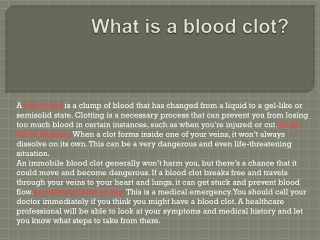 What is a blood clot