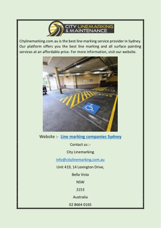 Line Marking Companies Sydney | Citylinemarking.com.au