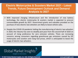 Electric Motorcycles & Scooters Market to 2027 - Rising Trends and Development