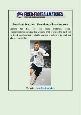best fixed matches