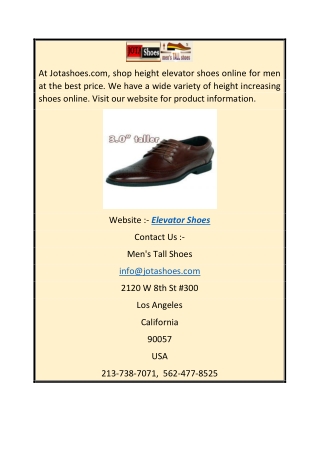 Shop Elevator Shoes  Jotashoes.com