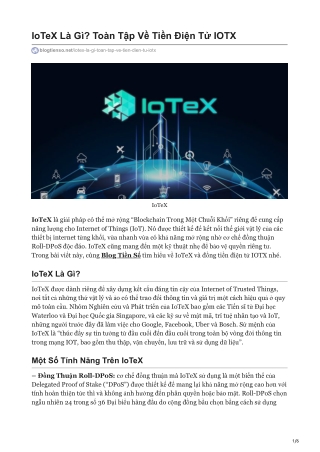 IoTeX Là Gì? Toàn Tập Về Tiền Điện Tử IOTX