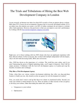 Best Web Development Company in London