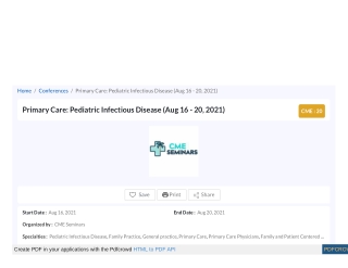 Primary Care- Pediatric Infectious Disease in Wesley Chapel, Florida from Aug 16 - 20, 2021