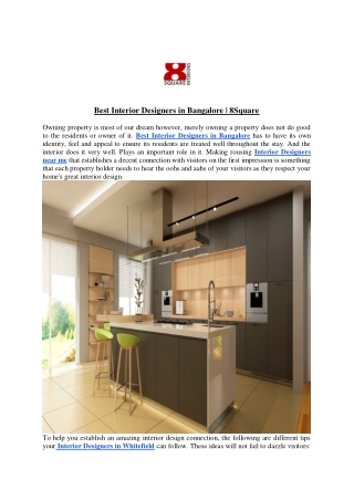 Best Interior Designers in Bangalore - 8square