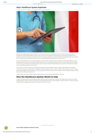Italy’s Healthcare System Explained _ Earth Relocation