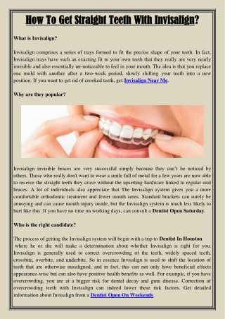 How To Get Straight Teeth With Invisalign