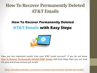 How To Recover Permanently Deleted AT&T Emails