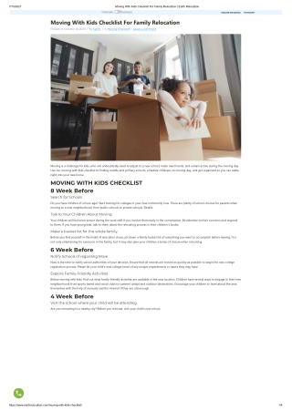 Moving With Kids Checklist For Family Relocation _ Earth Relocation