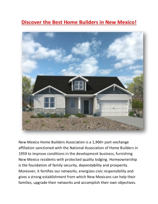 Discover the Best Home Builders in New Mexico!