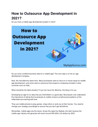 How to Outsource App Development in 2021?