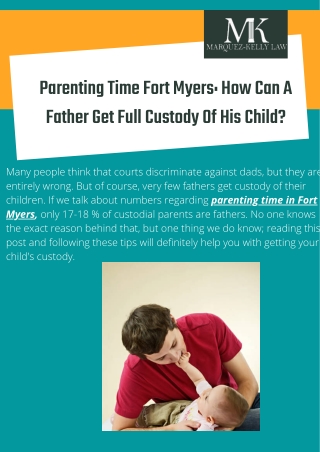 Know The Basics of Parenting Time in Fort Myers