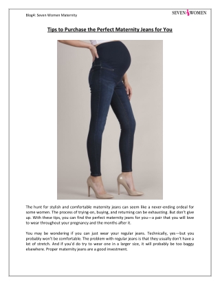 Tips to Purchase the Perfect Maternity Jeans for You