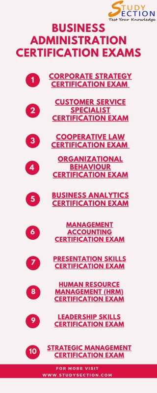 Business administration certification exams