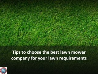 Tips to choose the best lawn mower company for your lawn requirements