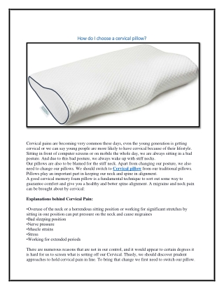 How do I choose a cervical pillow