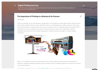 The Importance of Printing to a Business & Its Success