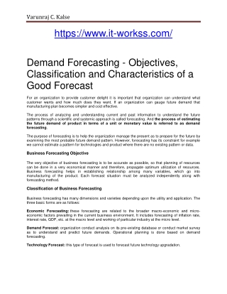 Demand Forecasting - www.it-workss.com